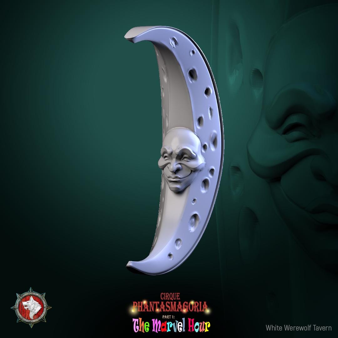 Circus Masks - 32mm Scale - Unpainted Miniature for DnD, Pathfinder, Tabletop RPGs, and Dioramas - White Werewolf Tavern