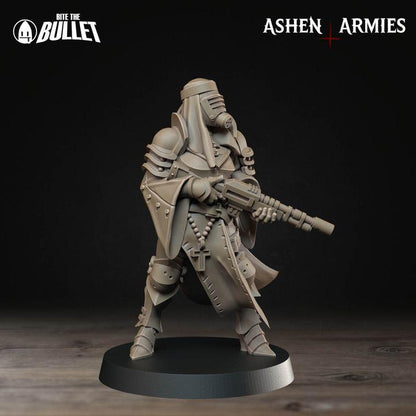 Sniper Priest - Bullet Crusade - 32mm, 35mm Scale - Unpainted Miniature for DnD, Pathfinder, Tabletop RPGs - Bite the Bullet