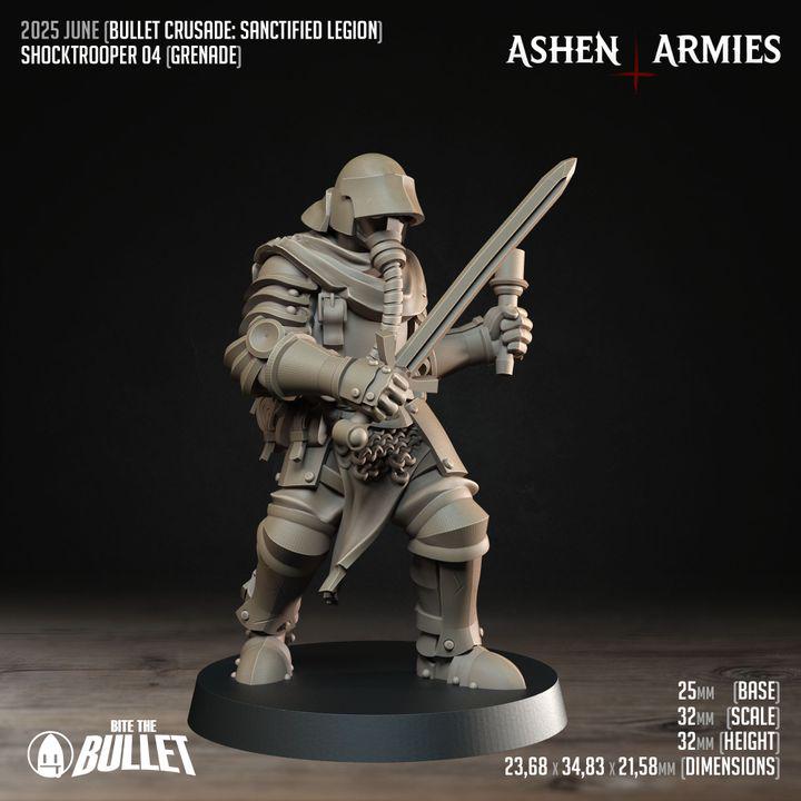 Shock Troopers - Bullet Crusade - 32mm, 35mm Scale - Unpainted Miniature for DnD, Pathfinder, Tabletop RPGs - Bite the Bullet