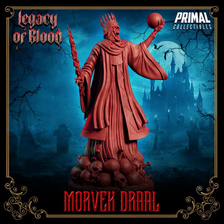 Darklord, Morvek Draal, Legacy of Blood - 28mm, 32mm, 75mm Scale - Unpainted Miniature for DnD, Pathfinder, Tabletop RPGs