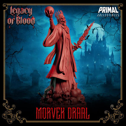 Darklord, Morvek Draal, Legacy of Blood - 28mm, 32mm, 75mm Scale - Unpainted Miniature for DnD, Pathfinder, Tabletop RPGs
