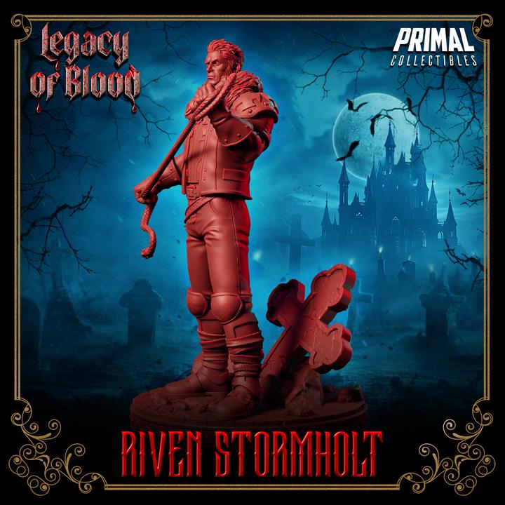 Riven Stormholt, Legacy of Blood - 28mm, 32mm, 75mm Scale - Unpainted Miniature for DnD, Pathfinder, Tabletop RPGs - Primal Collectibles
