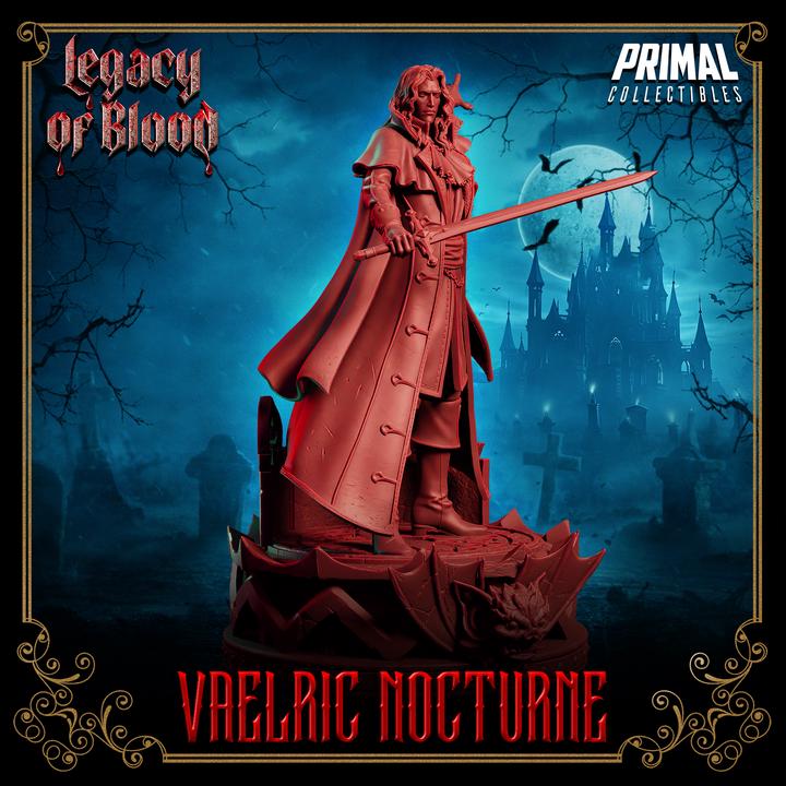 Dampyr, Vaelric Nocturne, Legacy of Blood - 28mm, 32mm, 75mm Scale - Unpainted Miniature for DnD, Pathfinder, Tabletop RPGs