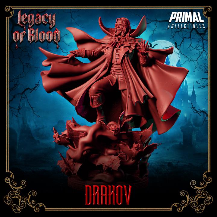 Vampire Lord, Drakov, Legacy of Blood - 28mm, 32mm, 75mm Scale - Unpainted Miniature for DnD, Pathfinder, Tabletop RPGs