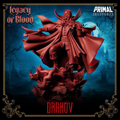 Vampire Lord, Drakov, Legacy of Blood - 28mm, 32mm, 75mm Scale - Unpainted Miniature for DnD, Pathfinder, Tabletop RPGs