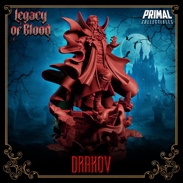 Vampire Lord, Drakov, Legacy of Blood - 28mm, 32mm, 75mm Scale - Unpainted Miniature for DnD, Pathfinder, Tabletop RPGs