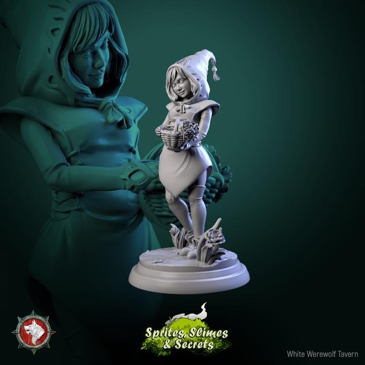 Forest Gnomes, Thimblefolk - 6 Poses - 32mm Scale - Unpainted Miniature for DnD, Pathfinder, Tabletop RPGs - White Werewolf Tavern