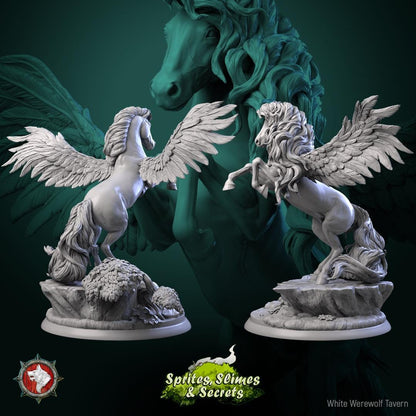 Pegasus - 32mm Scale - Unpainted Miniature for DnD, Pathfinder, Tabletop RPGs, and Dioramas - White Werewolf Tavern