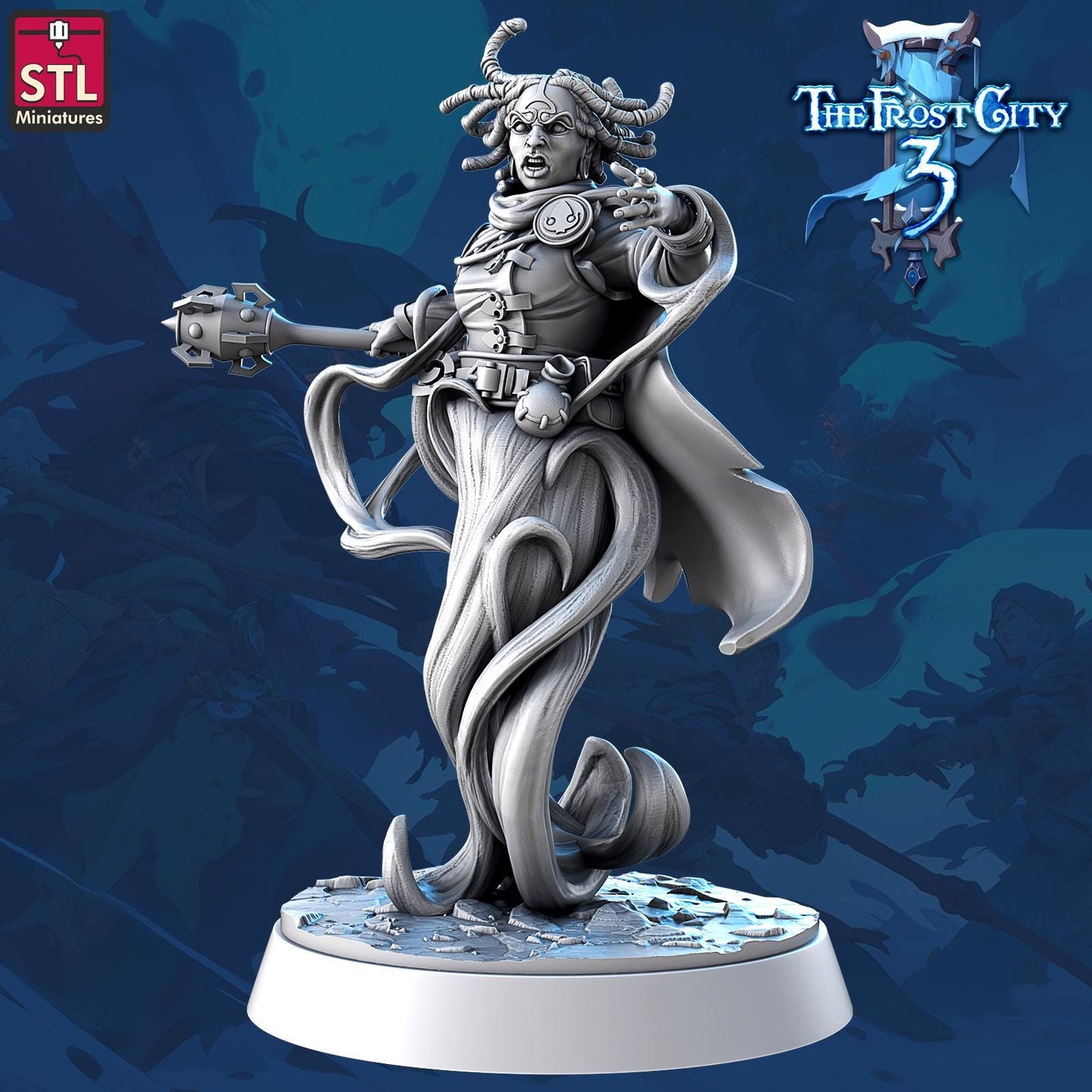 Distortionist, Kalish Kareen - The Frost City - 32mm Scale - Unpainted Miniature for DnD, Pathfinder, Tabletop RPGs - STL Miniatures