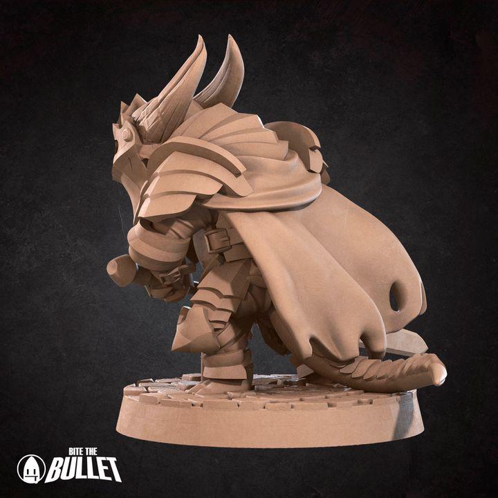 Kobold Paladin - 32mm, 35mm Scale - Unpainted Miniature for DnD, Pathfinder, Tabletop RPGs - Bite the Bullet
