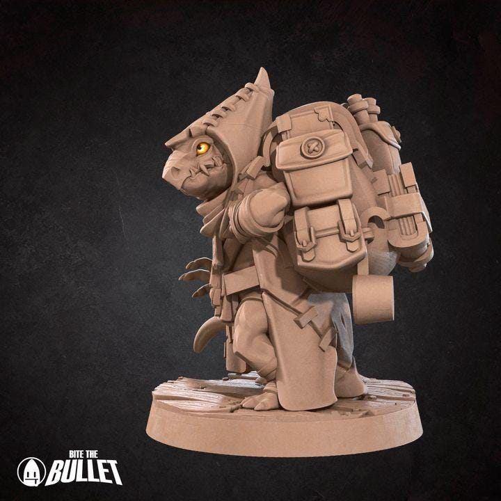 Kobold Witch - 32mm, 35mm Scale - Unpainted Miniature for DnD, Pathfinder, Tabletop RPGs - Bite the Bullet