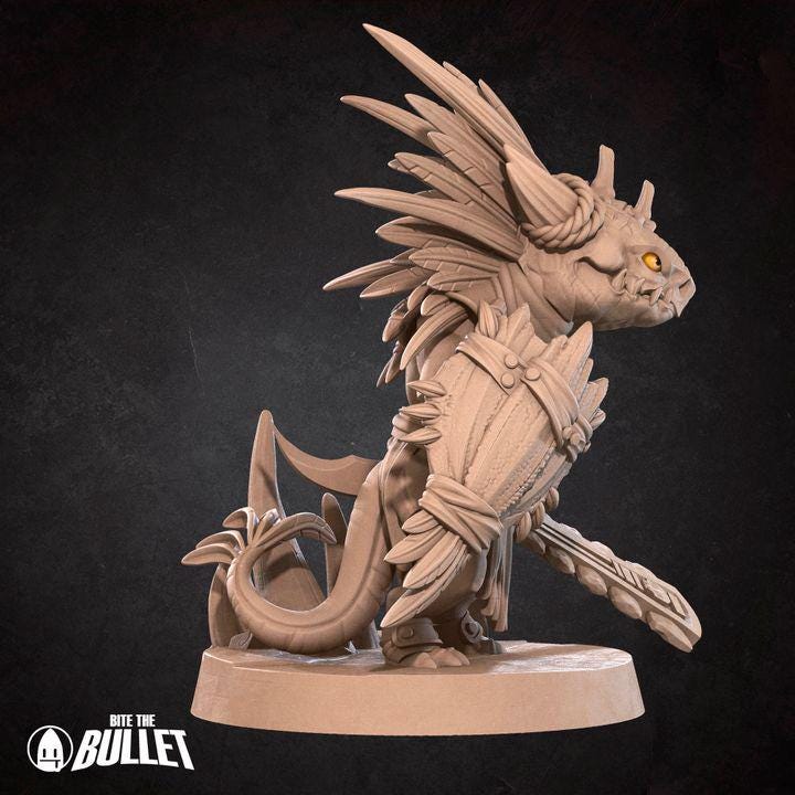 Kobold Tribal Chieftain - 32mm, 35mm Scale - Unpainted Miniature for DnD, Pathfinder, Tabletop RPGs - Bite the Bullet