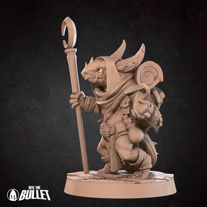 Kobold Wizard - 32mm, 35mm Scale - Unpainted Miniature for DnD, Pathfinder, Tabletop RPGs - Bite the Bullet