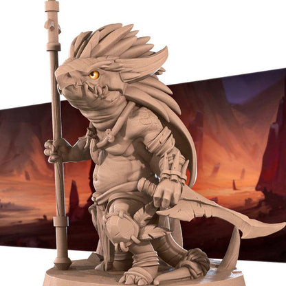 Kobold Tribal Hunter - 32mm, 35mm Scale - Unpainted Miniature for DnD, Pathfinder, Tabletop RPGs - Bite the Bullet