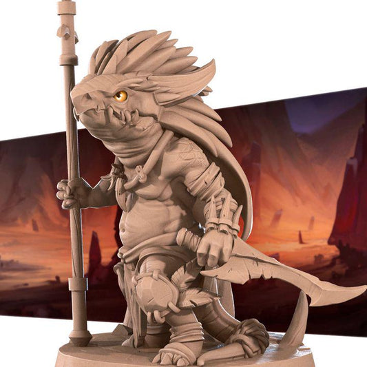 Kobold Tribal Hunter - 32mm, 35mm Scale - Unpainted Miniature for DnD, Pathfinder, Tabletop RPGs - Bite the Bullet