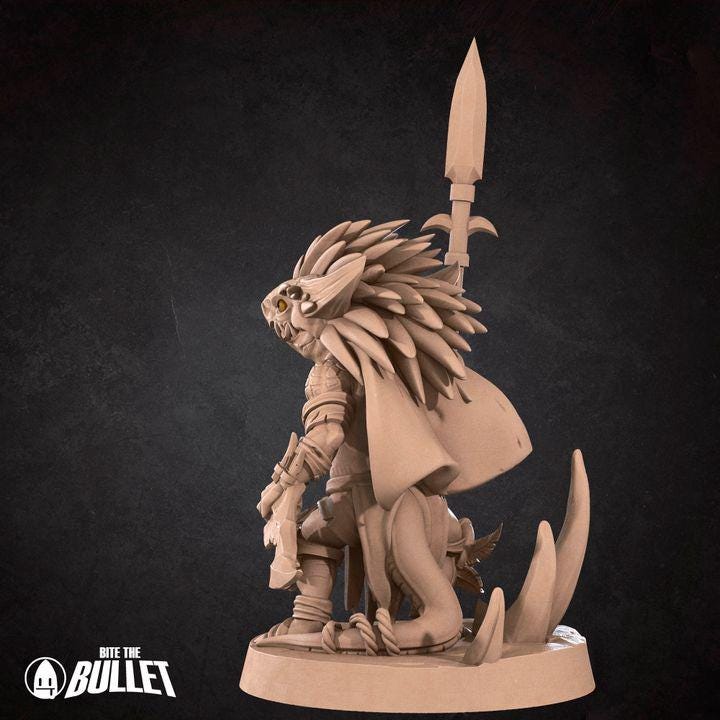 Kobold Tribal Hunter - 32mm, 35mm Scale - Unpainted Miniature for DnD, Pathfinder, Tabletop RPGs - Bite the Bullet