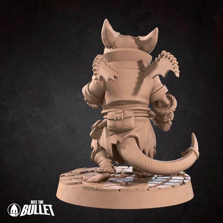 Kobold Marauder - 32mm, 35mm Scale - Unpainted Miniature for DnD, Pathfinder, Tabletop RPGs - Bite the Bullet