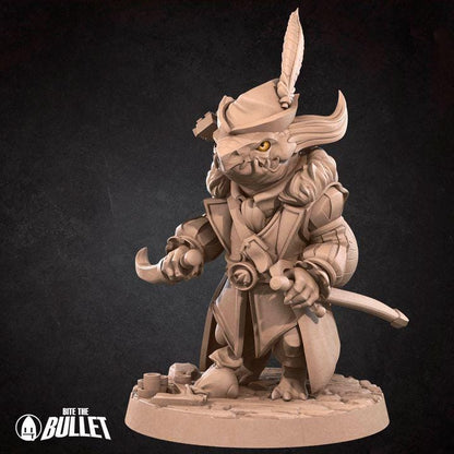 Kobold Minstrel - 32mm, 35mm Scale - Unpainted Miniature for DnD, Pathfinder, Tabletop RPGs - Bite the Bullet