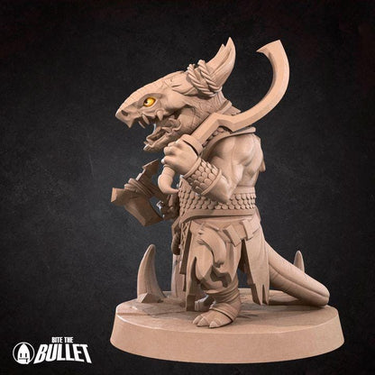 Kobold Raider - 32mm, 35mm Scale - Unpainted Miniature for DnD, Pathfinder, Tabletop RPGs - Bite the Bullet
