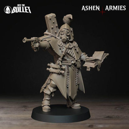 Trench Cleric - Bullet Crusade - 32mm, 35mm Scale - Unpainted Miniature for DnD, Pathfinder, Tabletop RPGs - Bite the Bullet