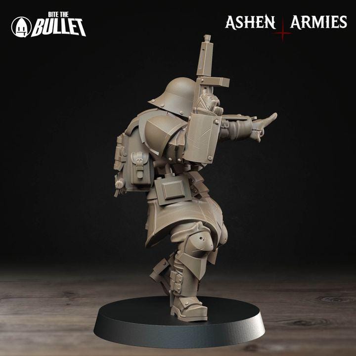 Combat Engineer - Bullet Crusade - 32mm, 35mm Scale - Unpainted Miniature for DnD, Pathfinder, Tabletop RPGs - Bite the Bullet