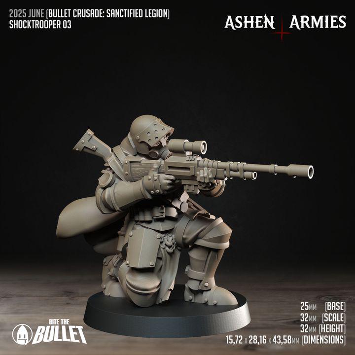 Shock Troopers - Bullet Crusade - 32mm, 35mm Scale - Unpainted Miniature for DnD, Pathfinder, Tabletop RPGs - Bite the Bullet