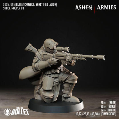 Shock Troopers - Bullet Crusade - 32mm, 35mm Scale - Unpainted Miniature for DnD, Pathfinder, Tabletop RPGs - Bite the Bullet