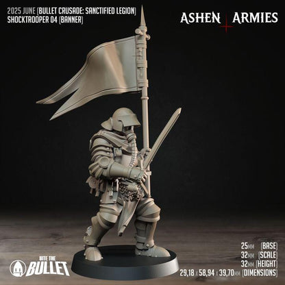 Shock Troopers - Bullet Crusade - 32mm, 35mm Scale - Unpainted Miniature for DnD, Pathfinder, Tabletop RPGs - Bite the Bullet