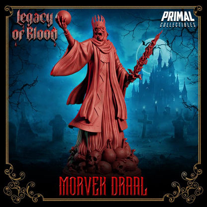 Darklord, Morvek Draal, Legacy of Blood - 28mm, 32mm, 75mm Scale - Unpainted Miniature for DnD, Pathfinder, Tabletop RPGs