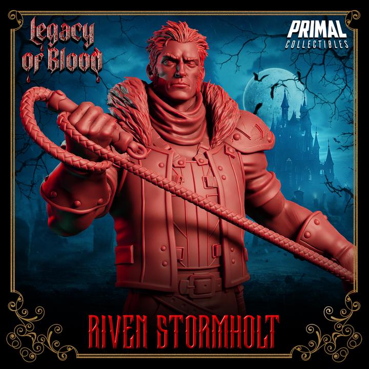 Riven Stormholt, Legacy of Blood - 28mm, 32mm, 75mm Scale - Unpainted Miniature for DnD, Pathfinder, Tabletop RPGs - Primal Collectibles