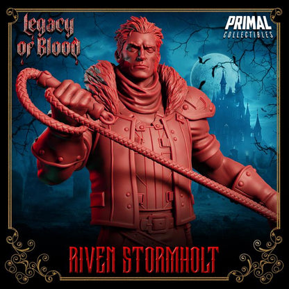 Riven Stormholt, Legacy of Blood - 28mm, 32mm, 75mm Scale - Unpainted Miniature for DnD, Pathfinder, Tabletop RPGs - Primal Collectibles