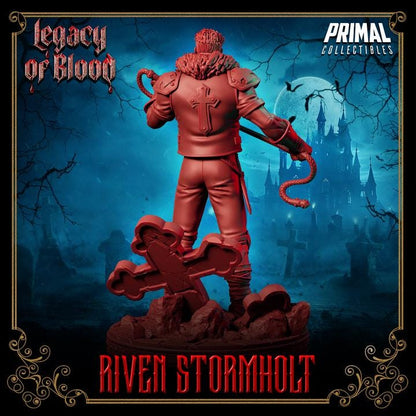 Riven Stormholt, Legacy of Blood - 28mm, 32mm, 75mm Scale - Unpainted Miniature for DnD, Pathfinder, Tabletop RPGs - Primal Collectibles