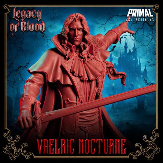 Dampyr, Vaelric Nocturne, Legacy of Blood - 28mm, 32mm, 75mm Scale - Unpainted Miniature for DnD, Pathfinder, Tabletop RPGs