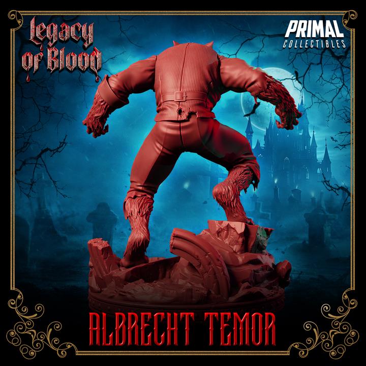 Werewolf, Albertch Tremor, Legacy of Blood - 28mm, 32mm, 75mm Scale - Unpainted Miniature for DnD, Pathfinder, Tabletop RPGs