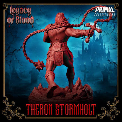 Theron Stormholt, Legacy of Blood - 28mm, 32mm, 75mm Scale - Unpainted Miniature for DnD, Pathfinder, Tabletop RPGs - Primal Collectibles