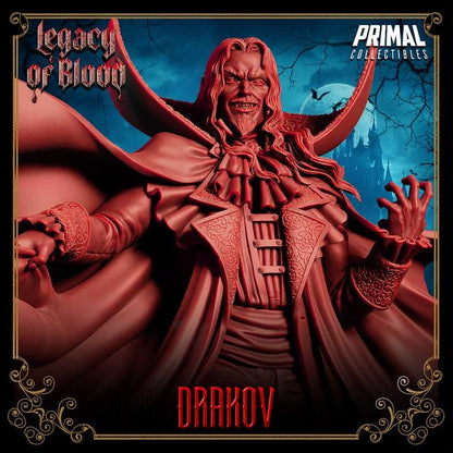 Vampire Lord, Drakov, Legacy of Blood - 28mm, 32mm, 75mm Scale - Unpainted Miniature for DnD, Pathfinder, Tabletop RPGs
