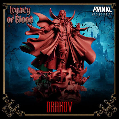 Vampire Lord, Drakov, Legacy of Blood - 28mm, 32mm, 75mm Scale - Unpainted Miniature for DnD, Pathfinder, Tabletop RPGs