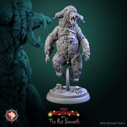 Rotting Riders, Zombie Bears, Horror Carnival - 32mm Scale - Unpainted Miniature for DnD, Pathfinder, Tabletop RPGs, and Dioramas
