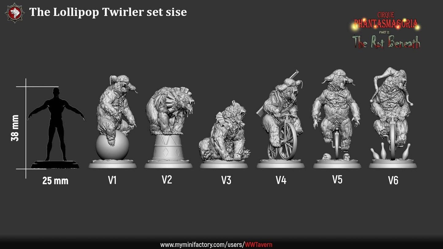 Rotting Riders, Zombie Bears, Horror Carnival - 32mm Scale - Unpainted Miniature for DnD, Pathfinder, Tabletop RPGs, and Dioramas