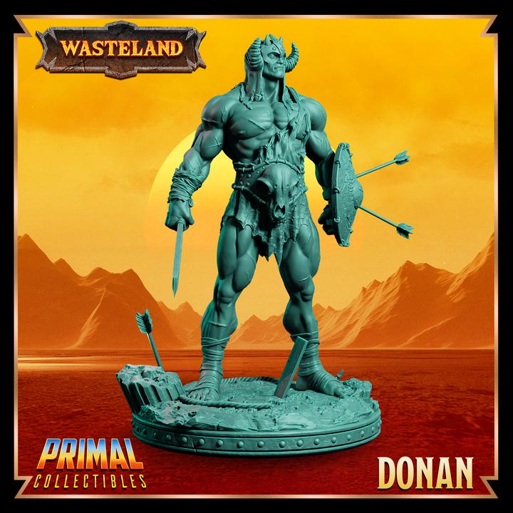 Human Gladiator, Donan - 28mm, 32mm, 75mm Scale - Unpainted Miniature for DnD, Pathfinder, Tabletop RPGs, and Dioramas - Primal Collectibles