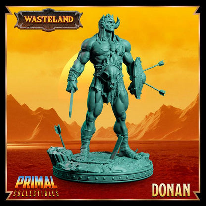 Human Gladiator, Donan - 28mm, 32mm, 75mm Scale - Unpainted Miniature for DnD, Pathfinder, Tabletop RPGs, and Dioramas - Primal Collectibles