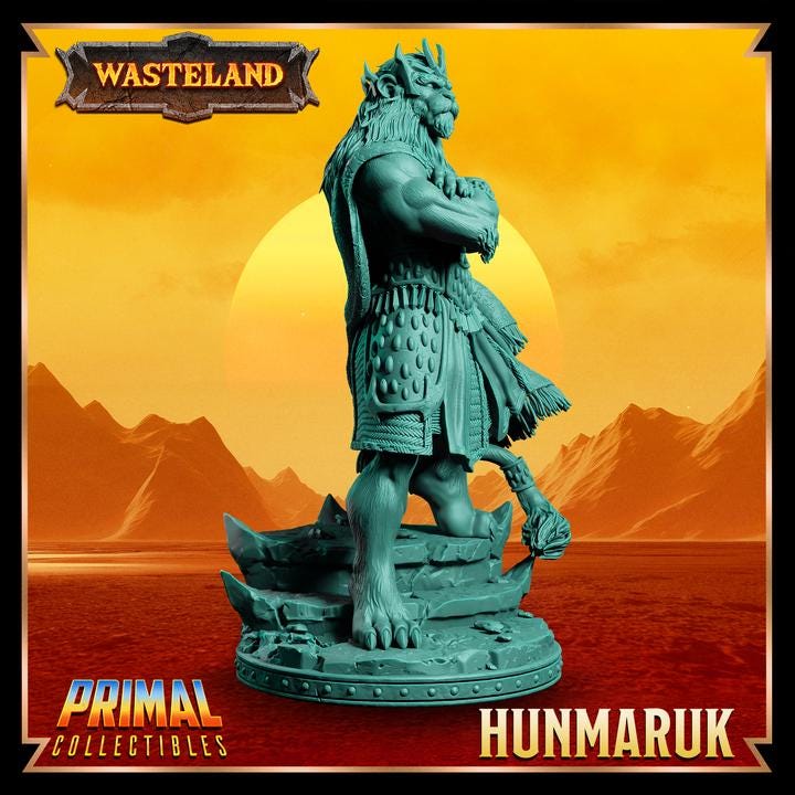 Sorcerer King, Hunmaruk - 28mm, 32mm, 75mm Scale - Unpainted Miniature for DnD, Pathfinder, Tabletop RPGs &d Dioramas - Primal Collectibles