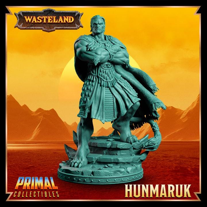 Sorcerer King, Hunmaruk - 28mm, 32mm, 75mm Scale - Unpainted Miniature for DnD, Pathfinder, Tabletop RPGs &d Dioramas - Primal Collectibles