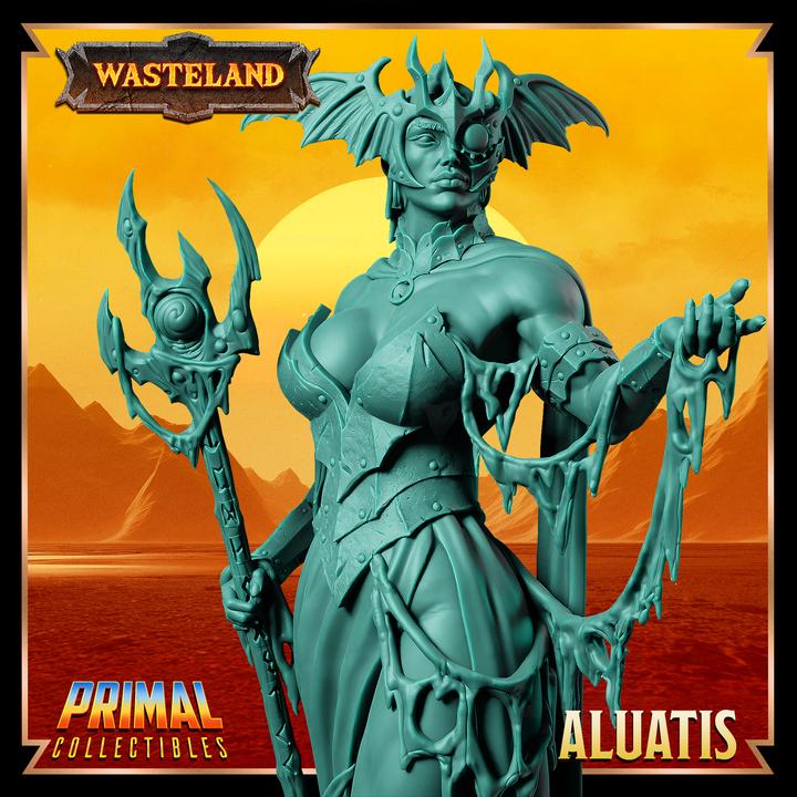 Human Warlock, Aluatis - 28mm, 32mm, 75mm Scale - Unpainted Miniature for DnD, Pathfinder, Tabletop RPGs &d Dioramas - Primal Collectibles
