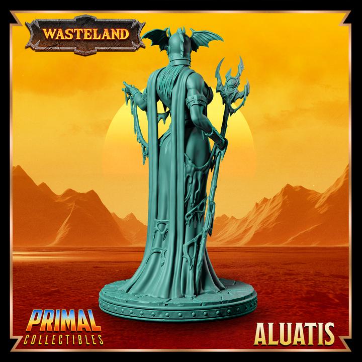 Human Warlock, Aluatis - 28mm, 32mm, 75mm Scale - Unpainted Miniature for DnD, Pathfinder, Tabletop RPGs &d Dioramas - Primal Collectibles