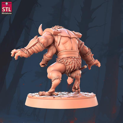 Four Armed Minotaur - 32mm Scale - Unpainted Miniature for DnD, Pathfinder, Tabletop RPGs - STL Miniatures