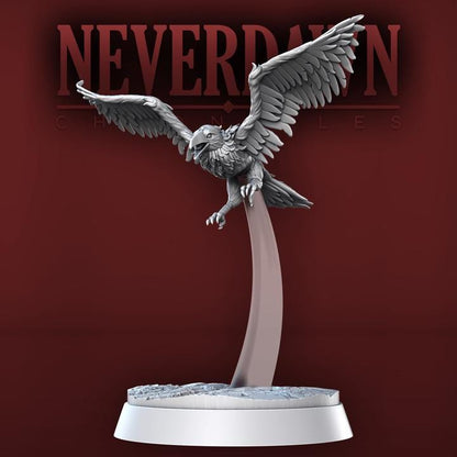 Shadow Crows, Shadowstalker Set, Neverdawn Chronicles - 32mm Scale - Unpainted Miniature for DnD, Pathfinder, Tabletop RPGs - STL Miniatures