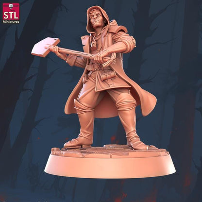 Grave Robber Set - Townsfolk NPCs - 32mm Scale - Unpainted Miniature for DnD, Pathfinder, Tabletop RPGs - STL Miniatures