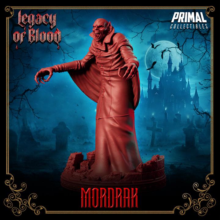Creepy Vampire, Mordrak, Legacy of Blood - 28mm, 32mm, 75mm Scale - Unpainted Miniature for DnD, Pathfinder, Tabletop RPGs