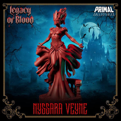 Vampire Duchess, Nyssara Veyne Legacy of Blood - 28mm, 32mm, 75mm Scale - Unpainted Miniature for DnD, Pathfinder, Tabletop RPGs